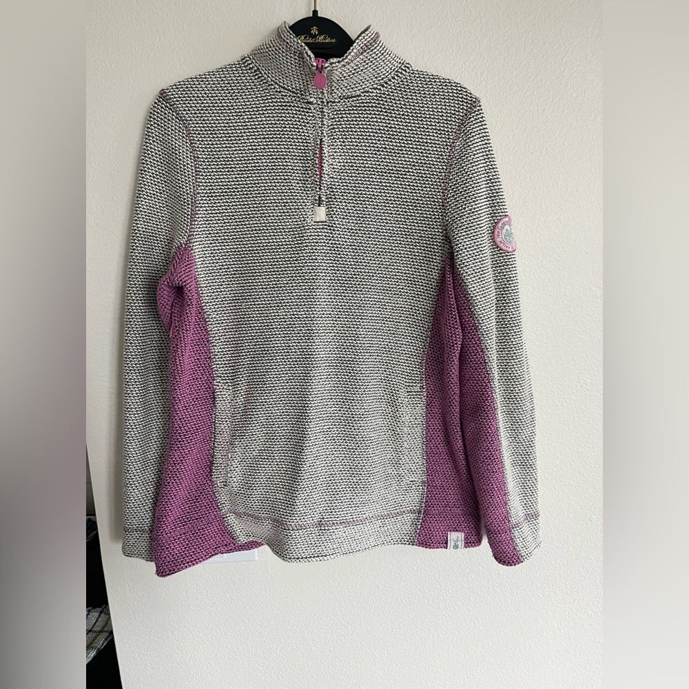 Weird Fish Womens/Ladies Beye Grid Eco Friendly Quarter Zip Fleece Top / Frost G